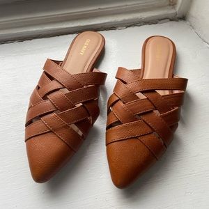 Old Navy Cognac Brown Mules
